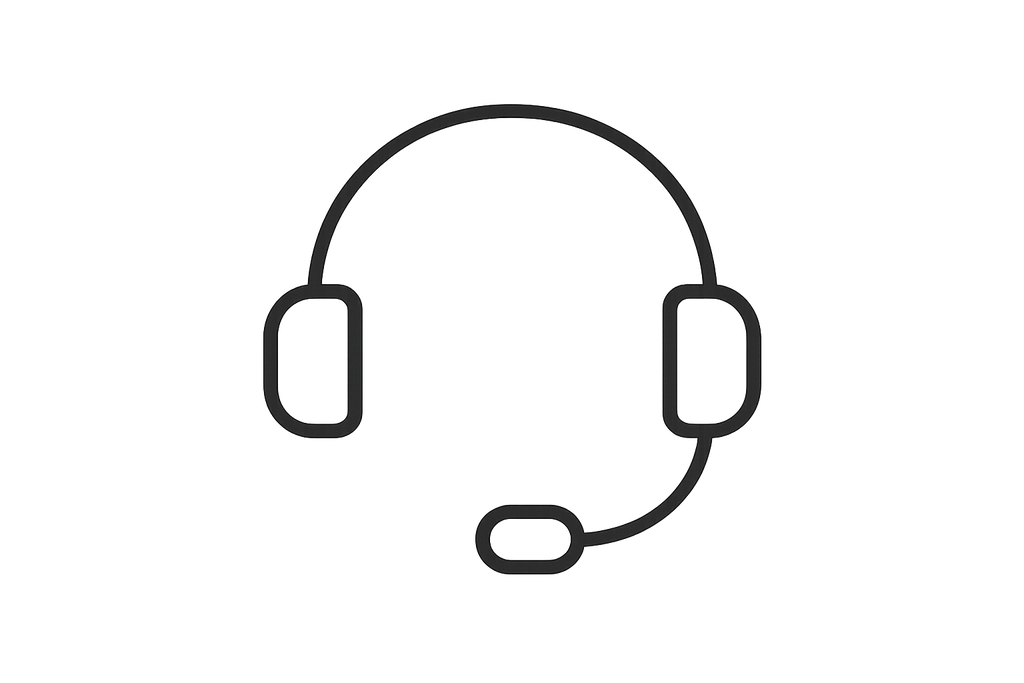 icono de atencion al cliente minimalista y en blanco y negro